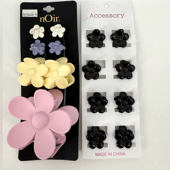 nOir Jewelry Accessories - HAIR CLAW CLIPS  - Flower Shaped Hair Accessories